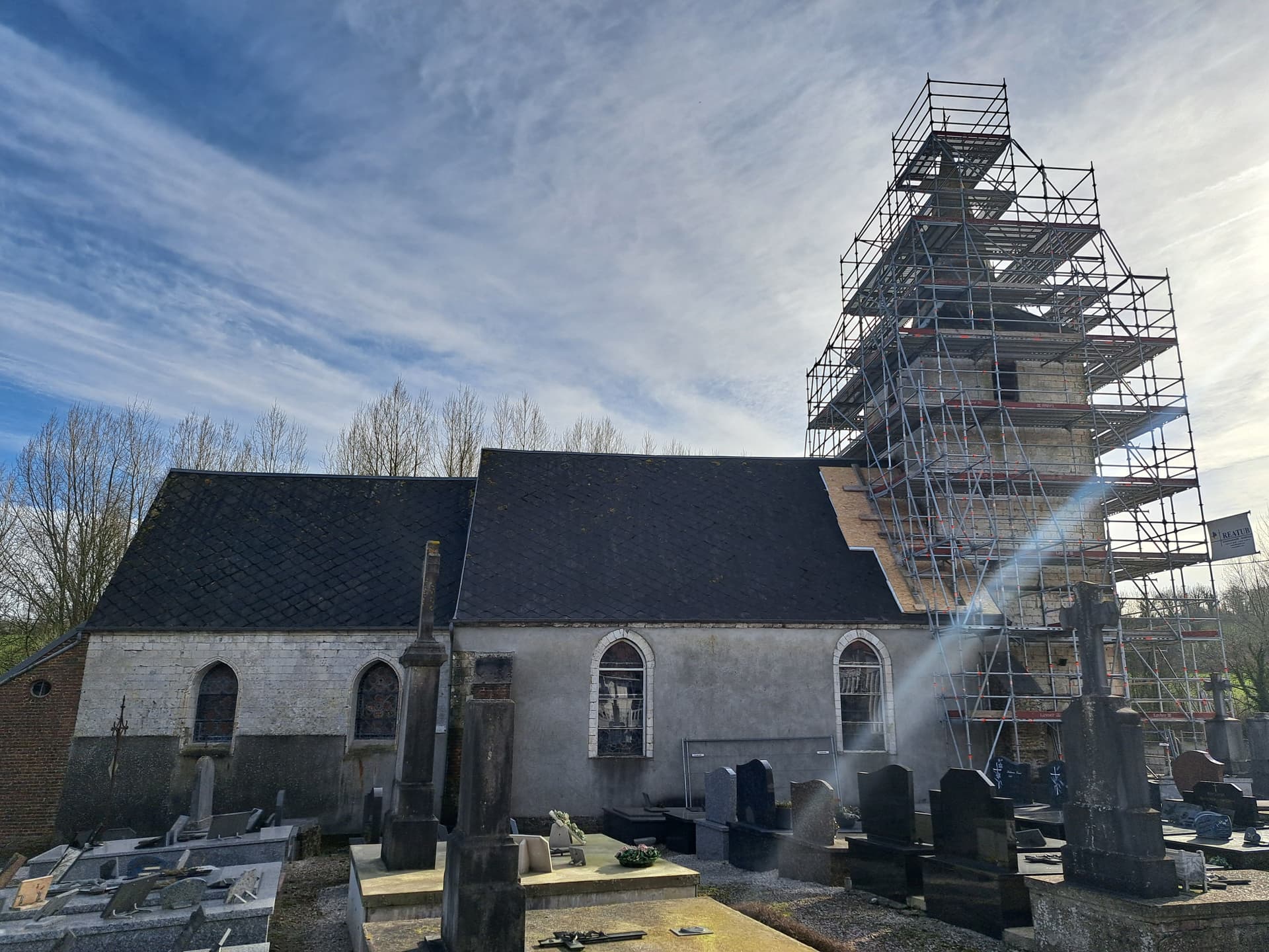 Restauration du clocher de l'église de Ledinghem